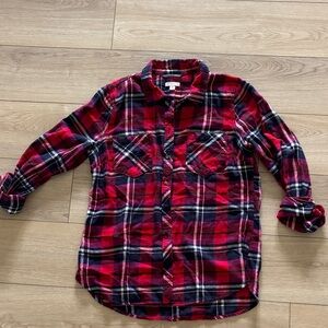 Merona Red and Black Plaid Shirt large women’s